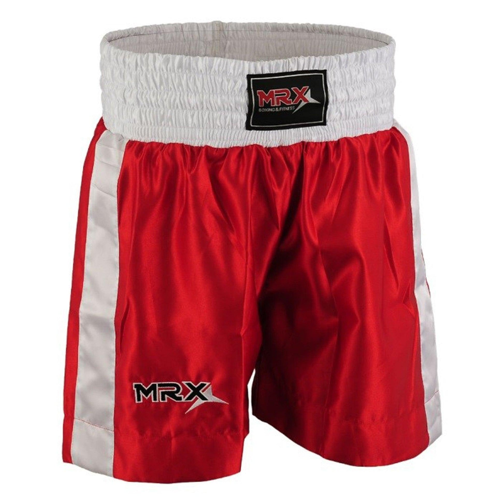 MRX Mens Boxing Shorts Fighting Shorts Red-white-1301 - Triathlete Store