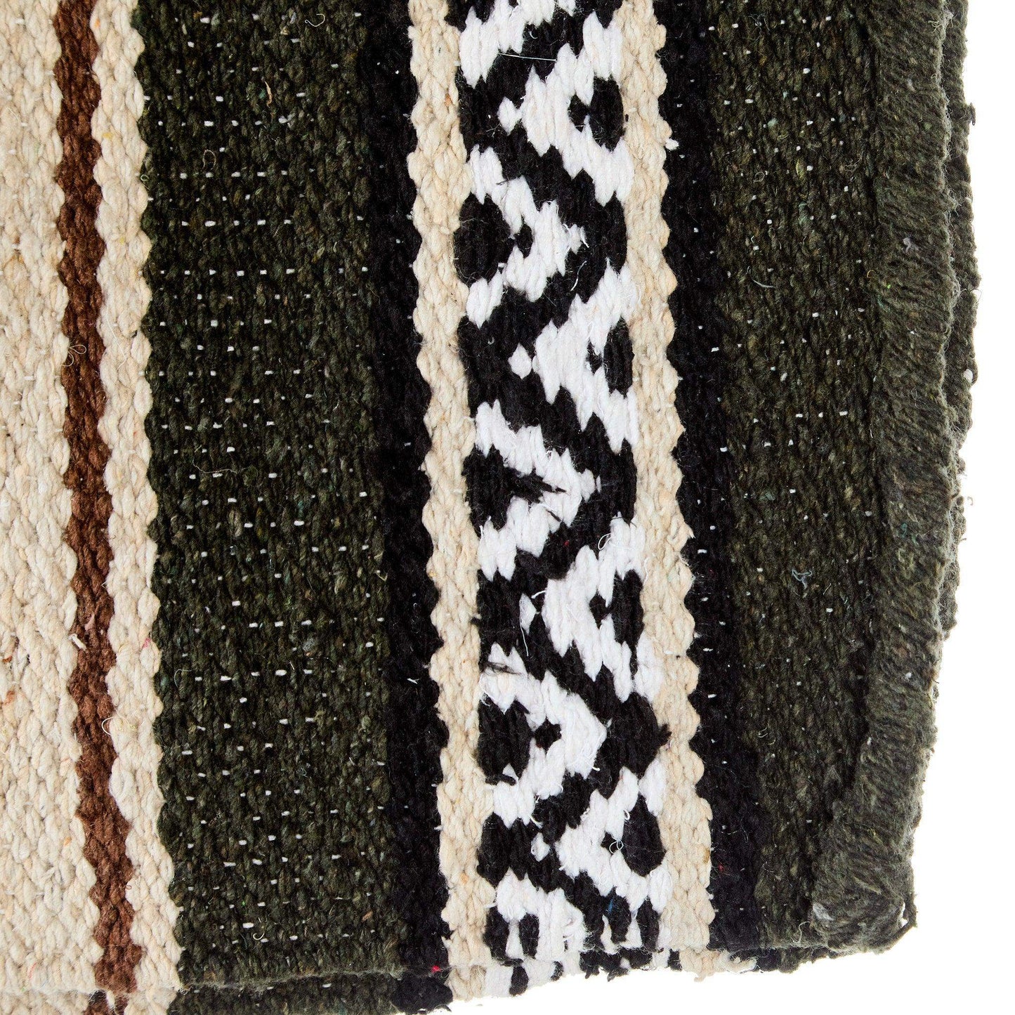 Olive Green Hogan Acrylic Blend 30x60 Saddle Blanket