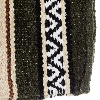 Olive Green Hogan Acrylic Blend 30x60 Saddle Blanket