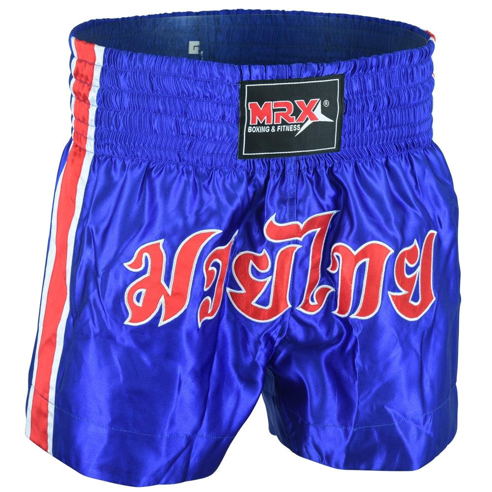 MRX Mens Boxing Shorts Fighting Shorts Blue-red-white -1302 - Triathlete Store