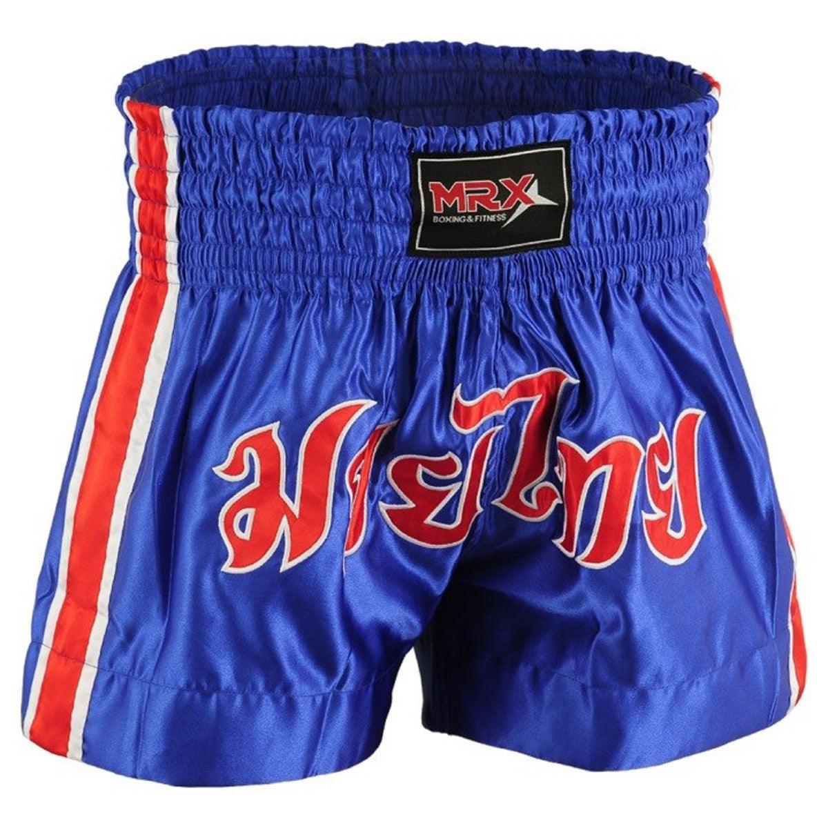 MRX Mens Boxing Shorts Fighting Shorts Blue-red-white -1302 - Triathlete Store