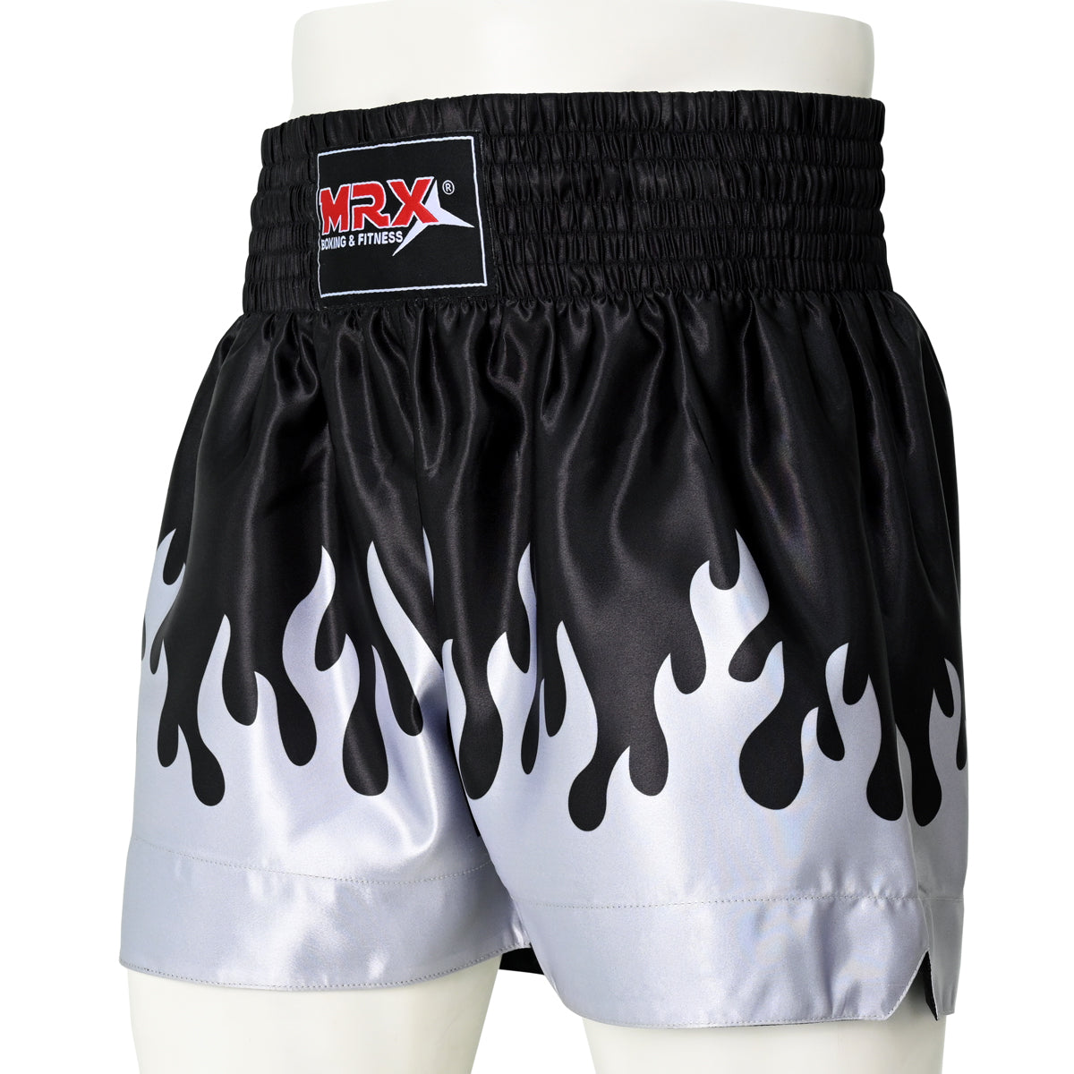 MRX Mens Womens Muay Thai Shorts Kickboxing Fighting Shorts Blue Black Red Flame - Triathlete Store