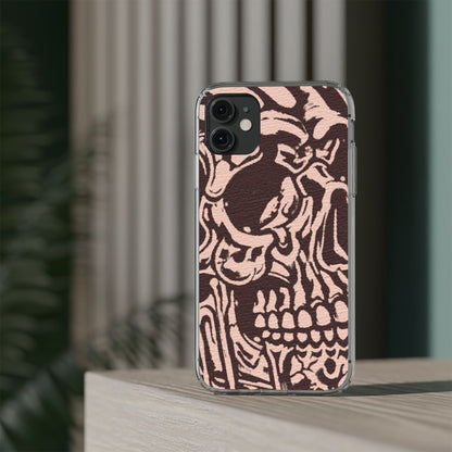 Gothic Abstract Skull Clear Phone Case