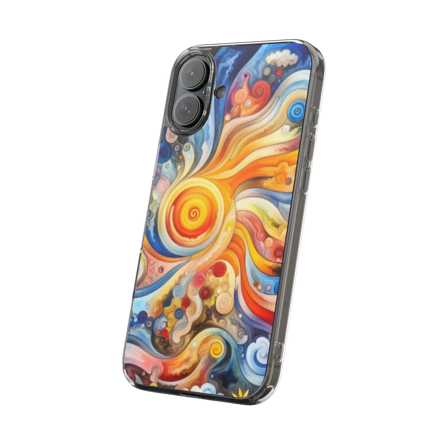 Colorful Abstract Swirl Clear Phone Case