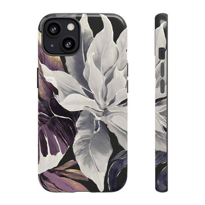 White & Plum Floral Tough Phone Case