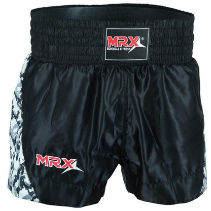 MRX Mens Boxing Shorts Fighting Shorts Black - Grey -1306
