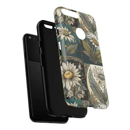 Abstract Teal Daisy Tough Phone Case