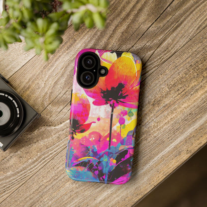 Neon Floral Tough Phone Case