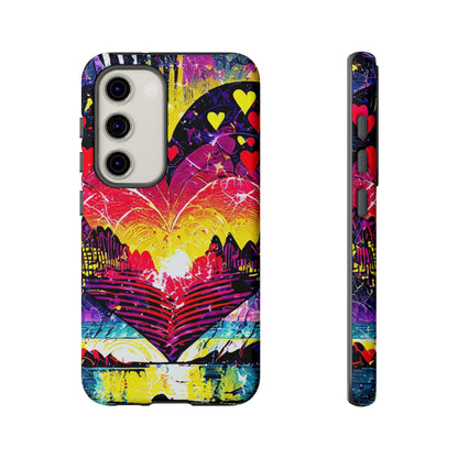 Vibrant Heart Sunset Tough Phone Case