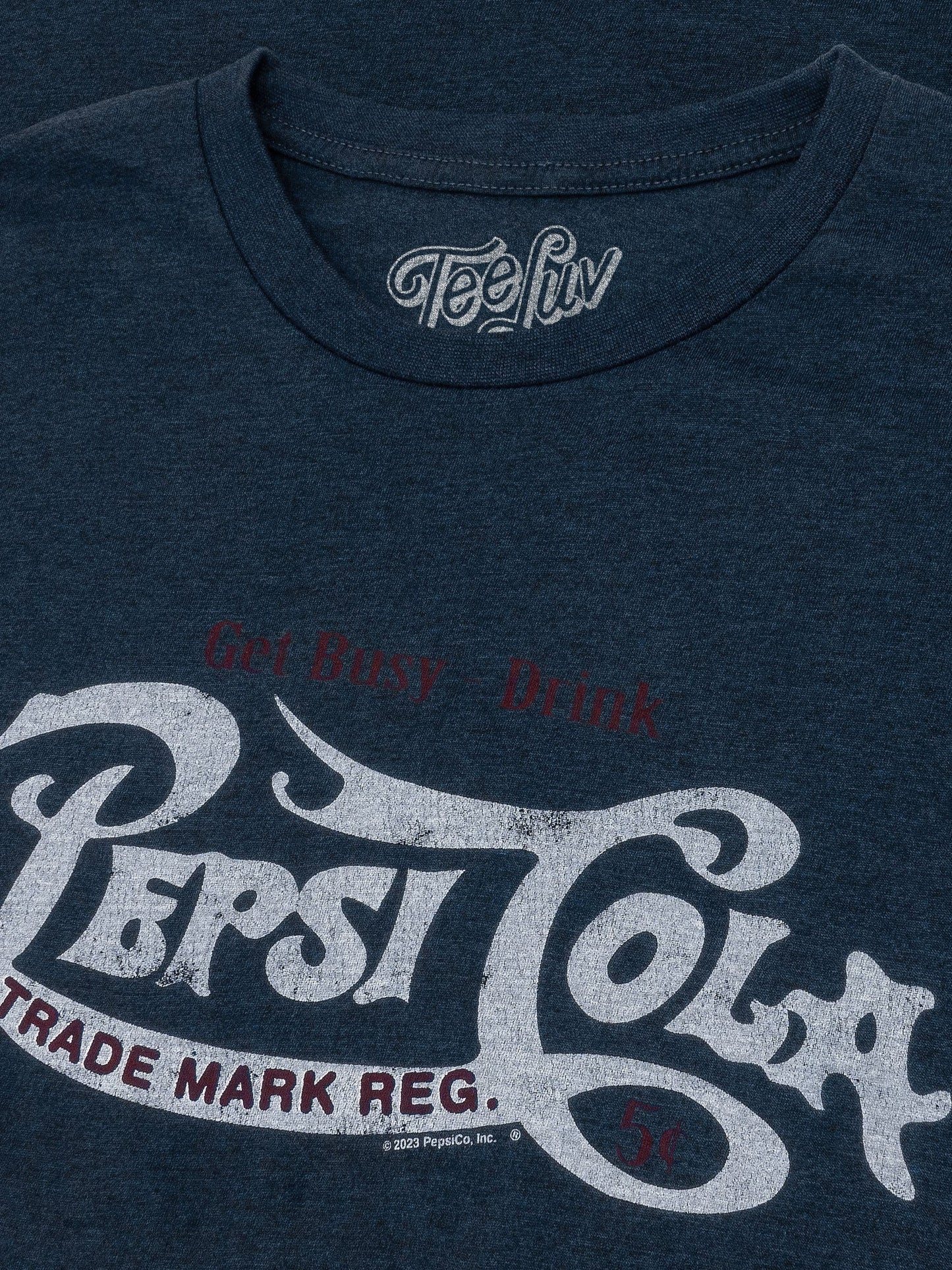 Get Busy, Drink Pepsi Cola Classic Logo T-Shirt - Navy