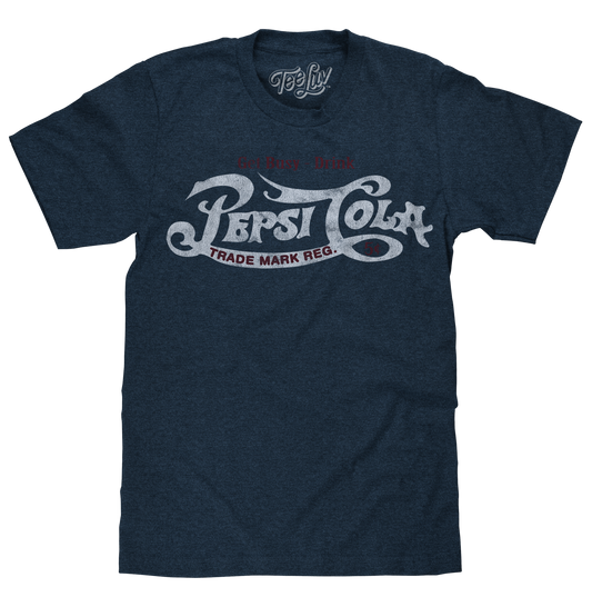 Get Busy, Drink Pepsi Cola Classic Logo T-Shirt - Navy