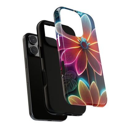 Vibrant Neon Flowers Tough Phone Case