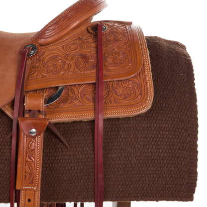 1314-24 San Juan Solid Chocolate Brown 36x34 New Zealand Wool Saddle Blanket