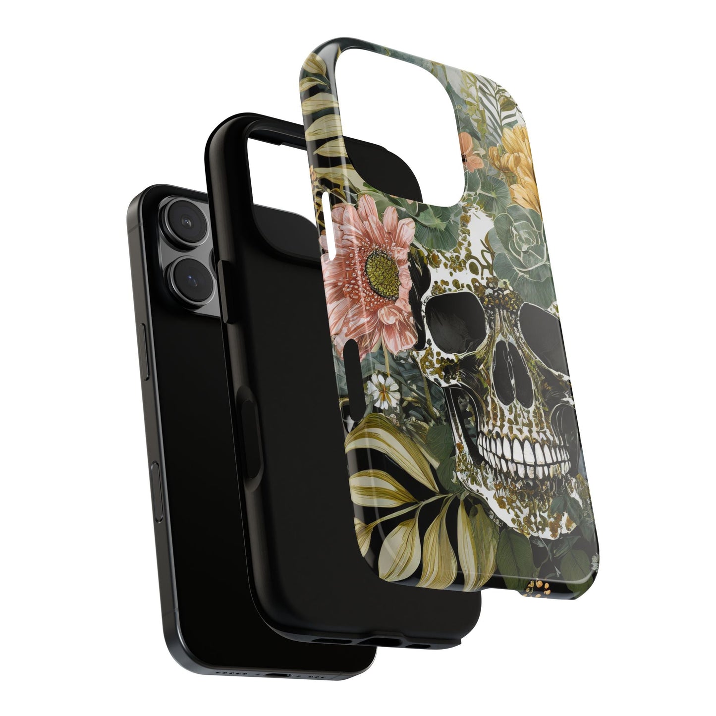 Floral Skull Tough Phone Case