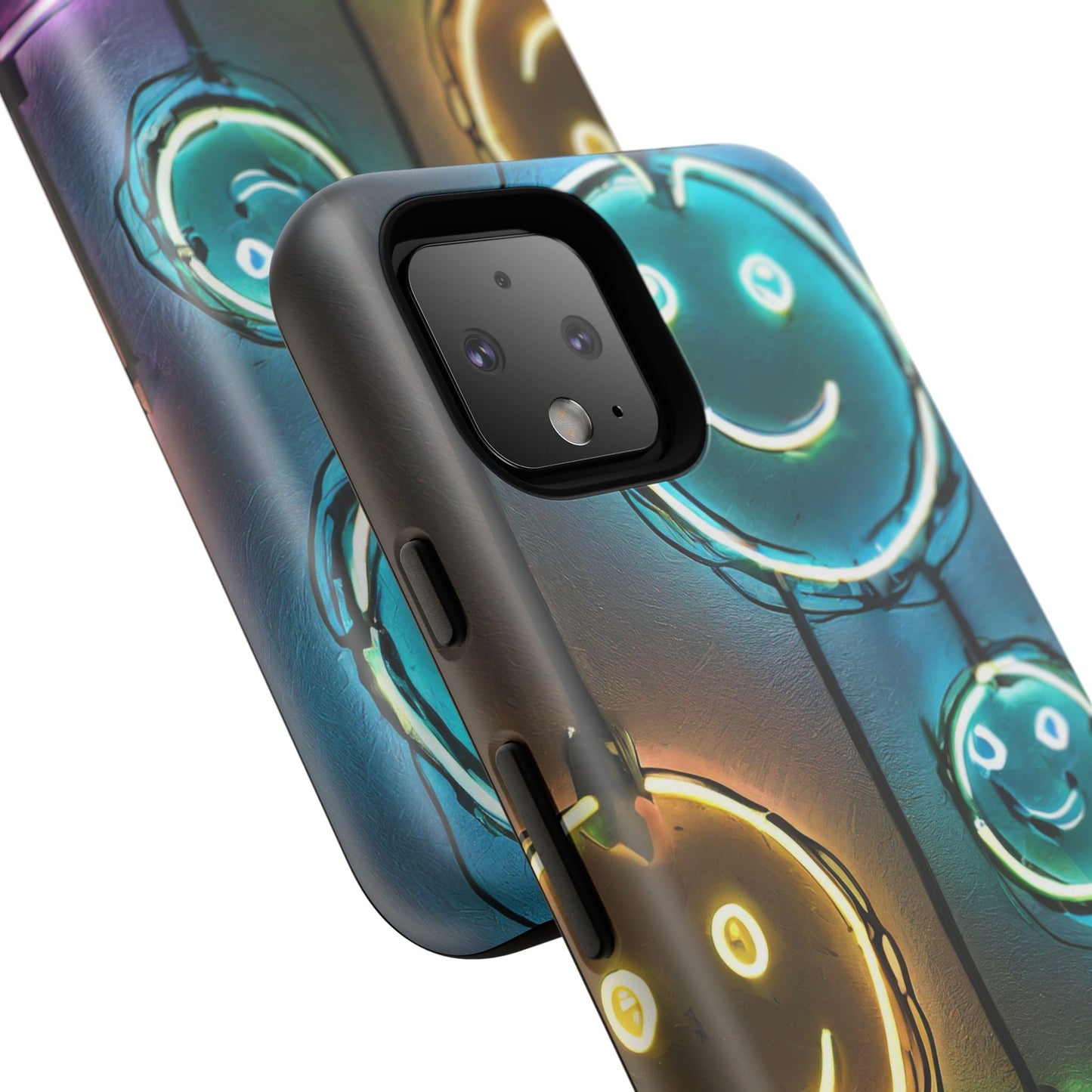 Colorful Neon Smiley Face Phone Case - Tough & Stylish Protection