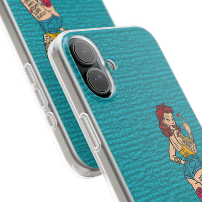 Sassy Pin-Up Stupid Boys Teal Flexi Phone Case