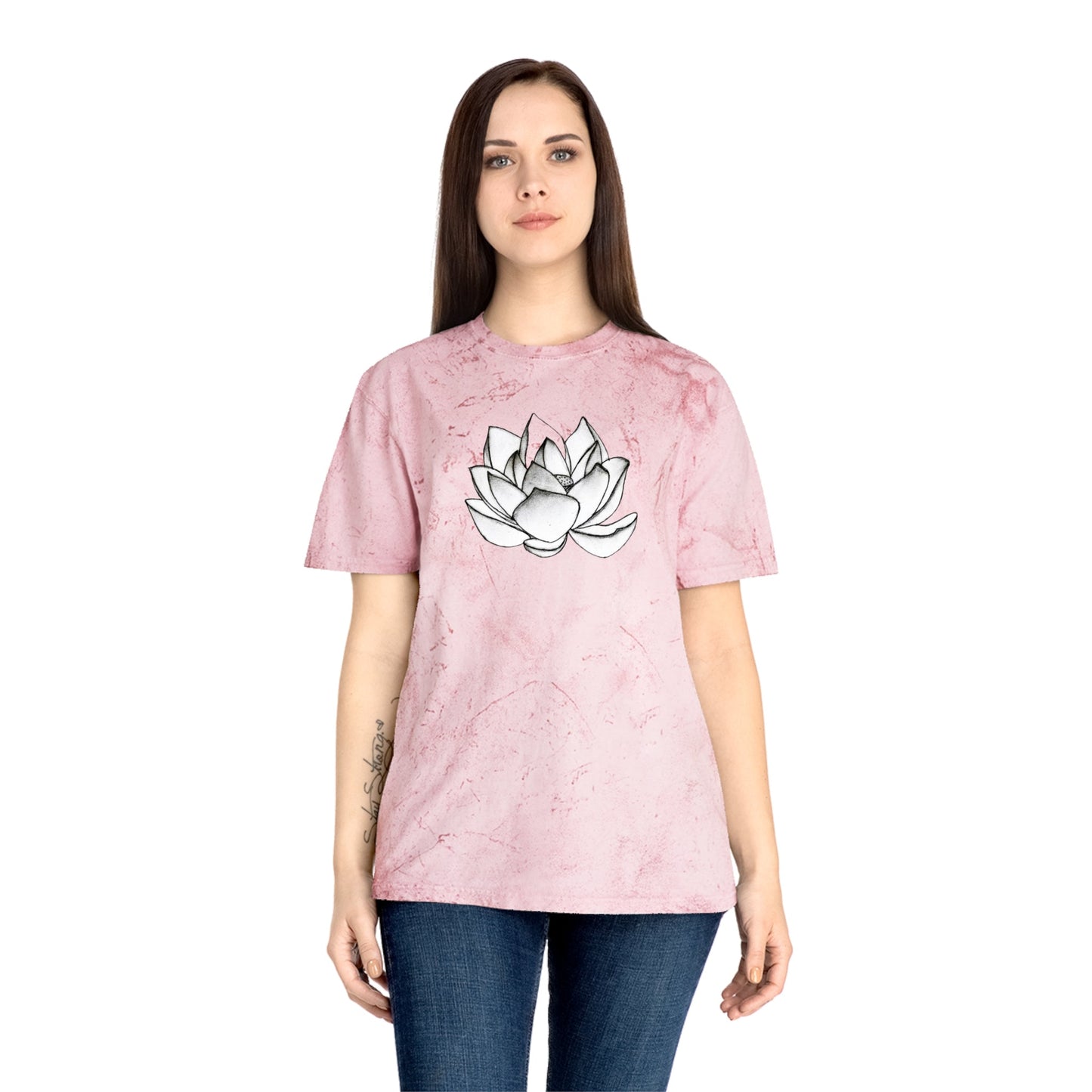 Lotus Flower Sketch Industrial Dye Premium T-Shirt