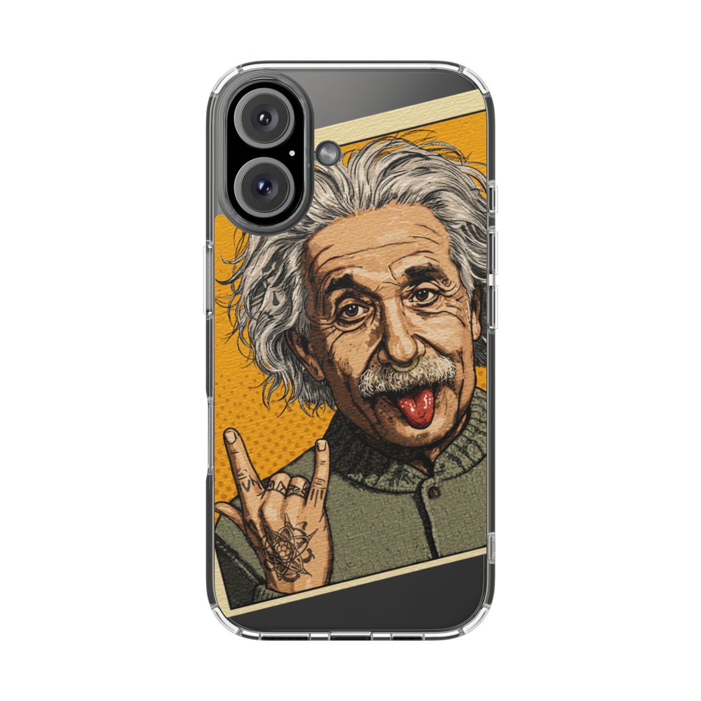 Edgy Einstein Clear Phone Cases