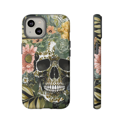 Floral Skull Tough Phone Case