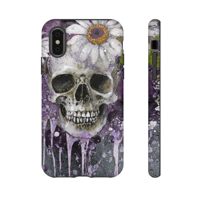 Plum Skull and Daisy Tough Phone Case