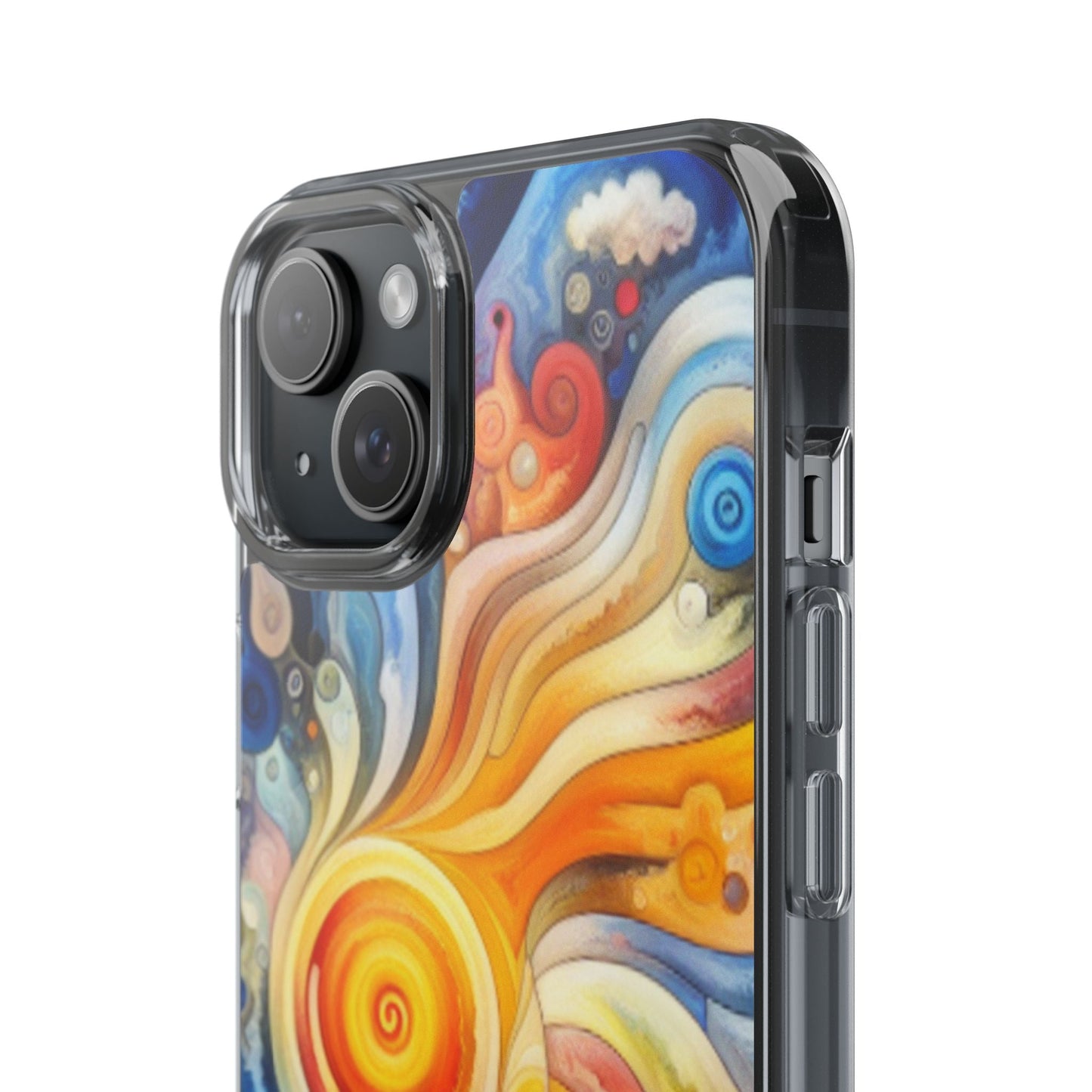 Colorful Abstract Swirl Clear Phone Case