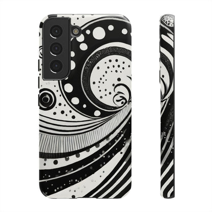 Artistic Black & White Swirl Tough Phone Case