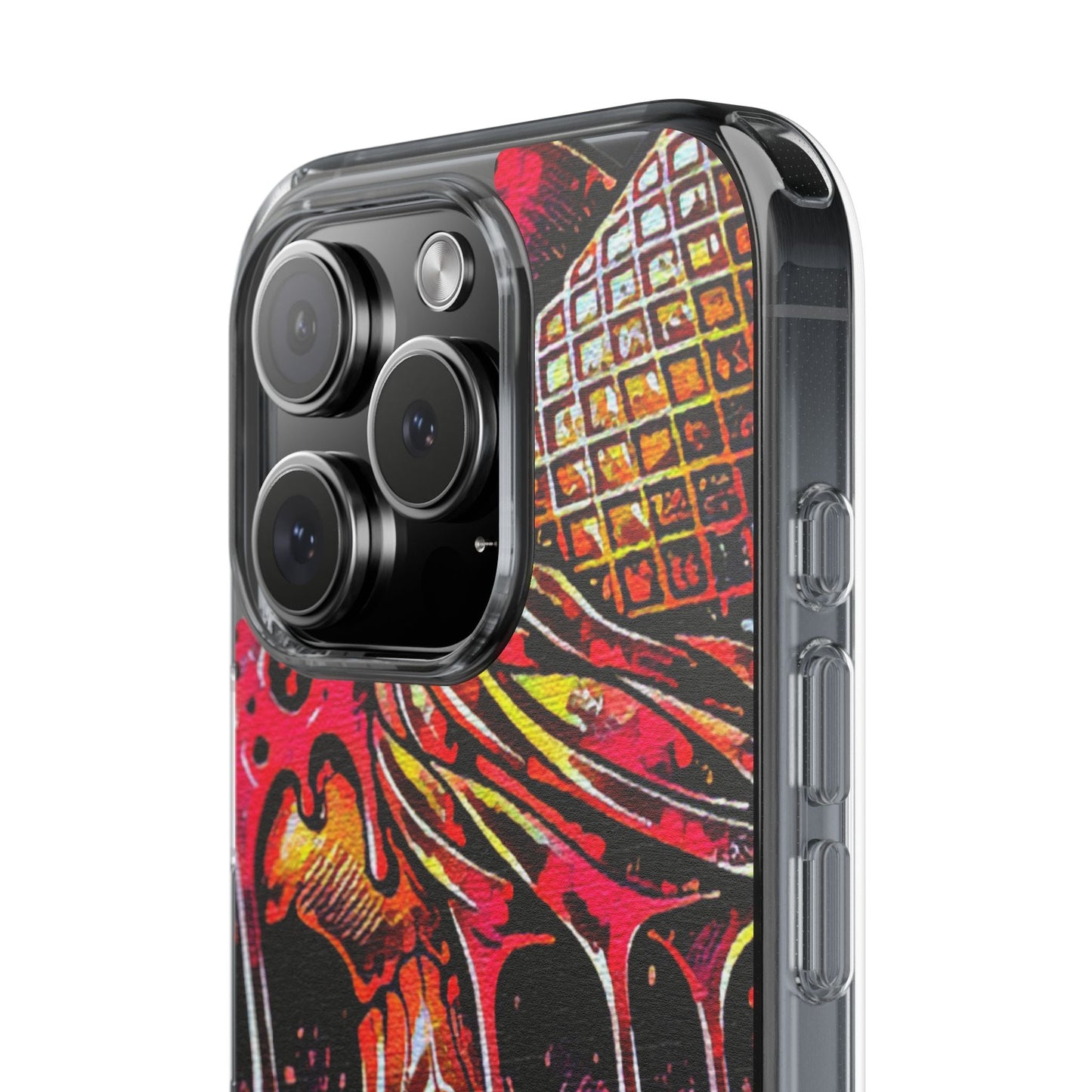 Neon Ice Cream Skull Clear Phone Case