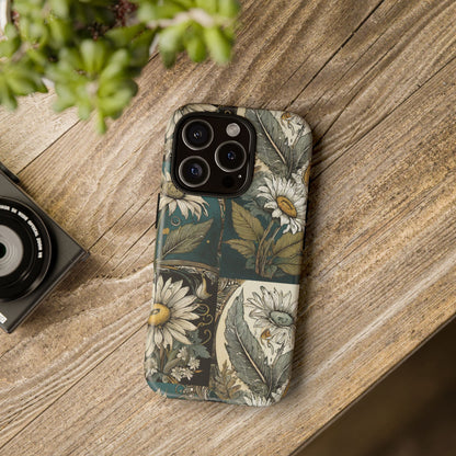 Abstract Teal Daisy Tough Phone Case