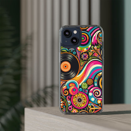 Colorful Vinyl Record Clear Phone Case