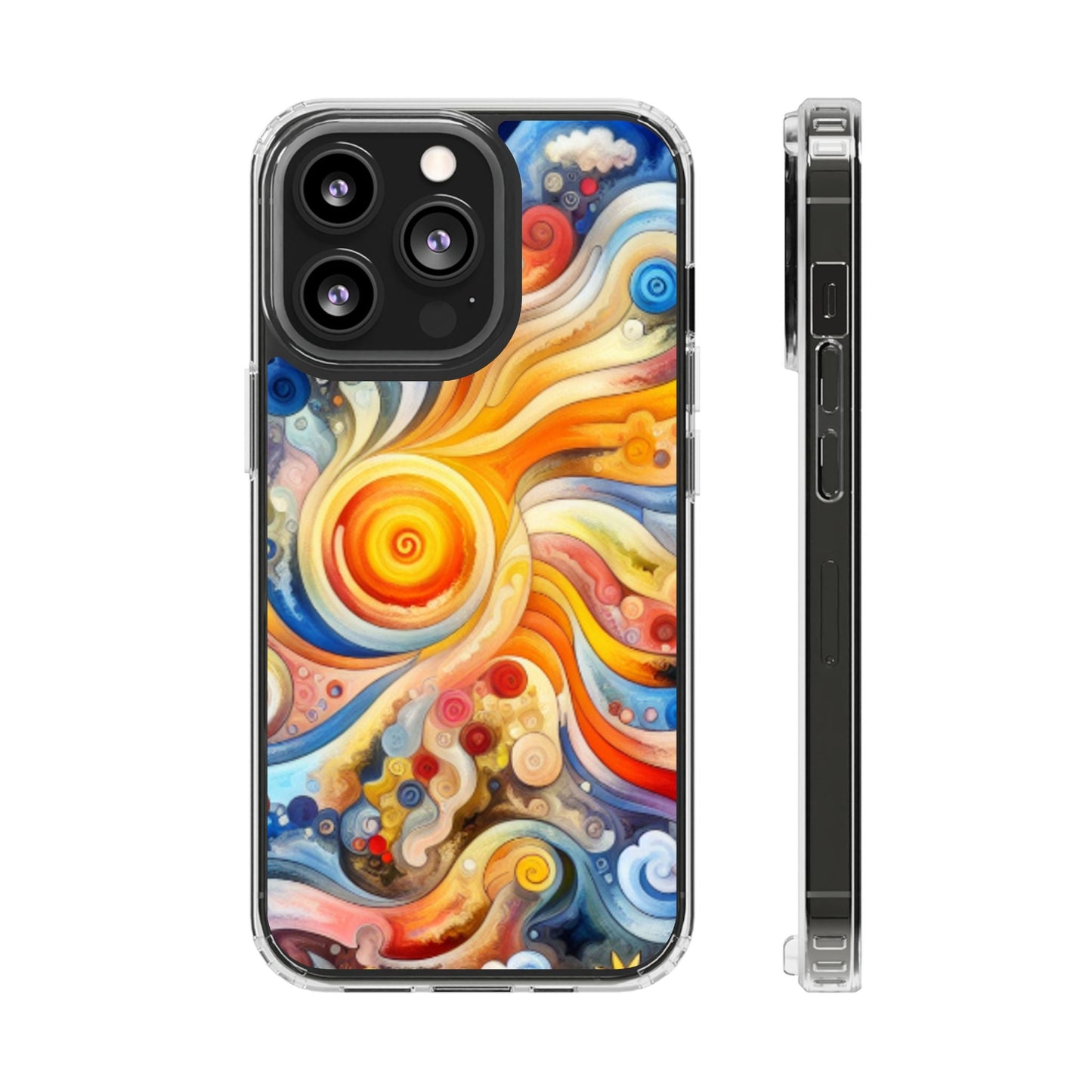 Colorful Abstract Swirl Clear Phone Case
