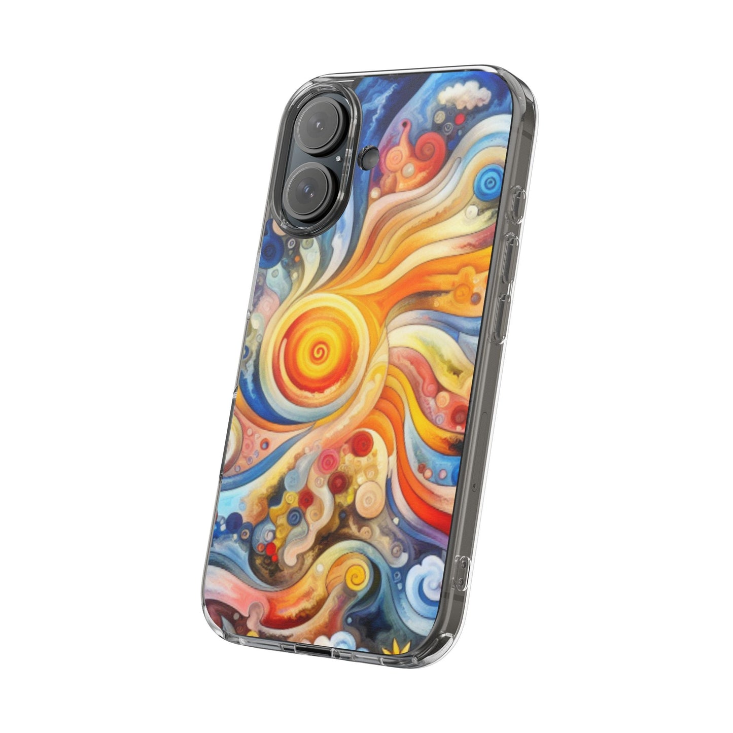 Colorful Abstract Swirl Clear Phone Case