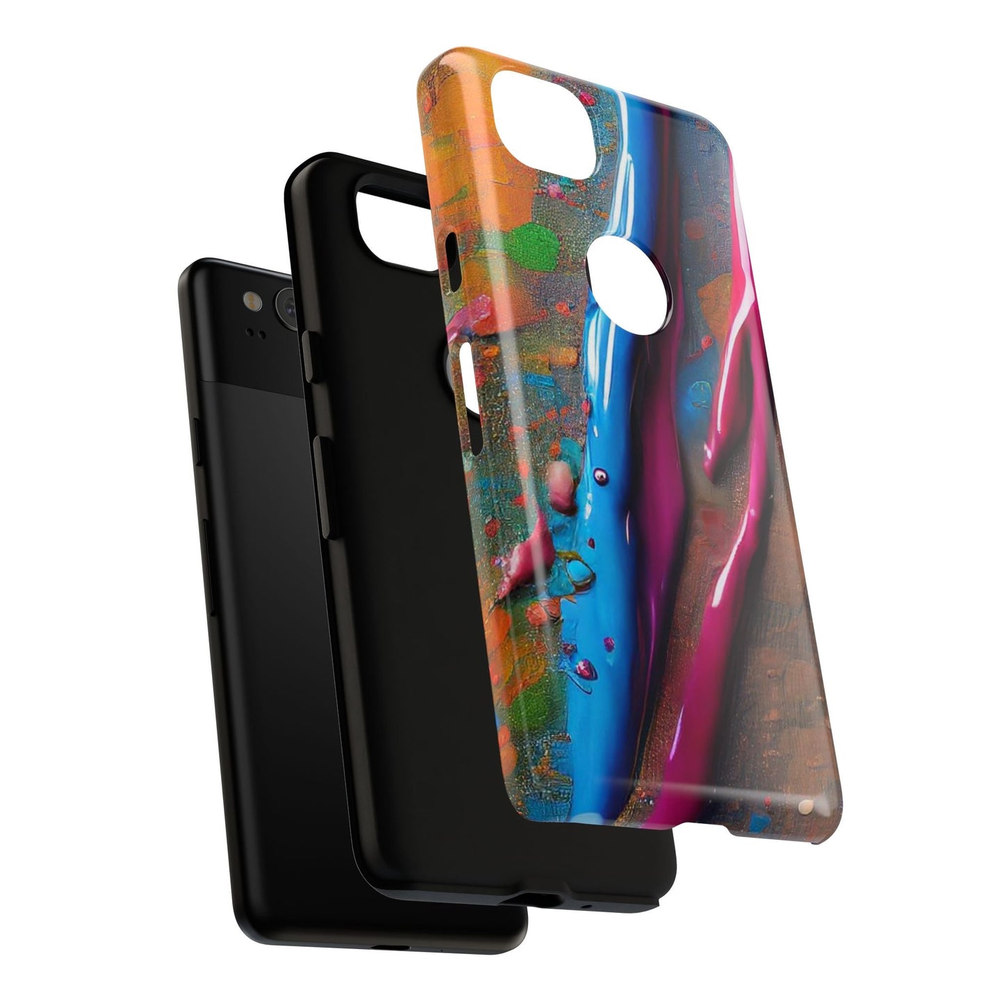 Colorful Artistic Paint Splatter Tough Phone Case