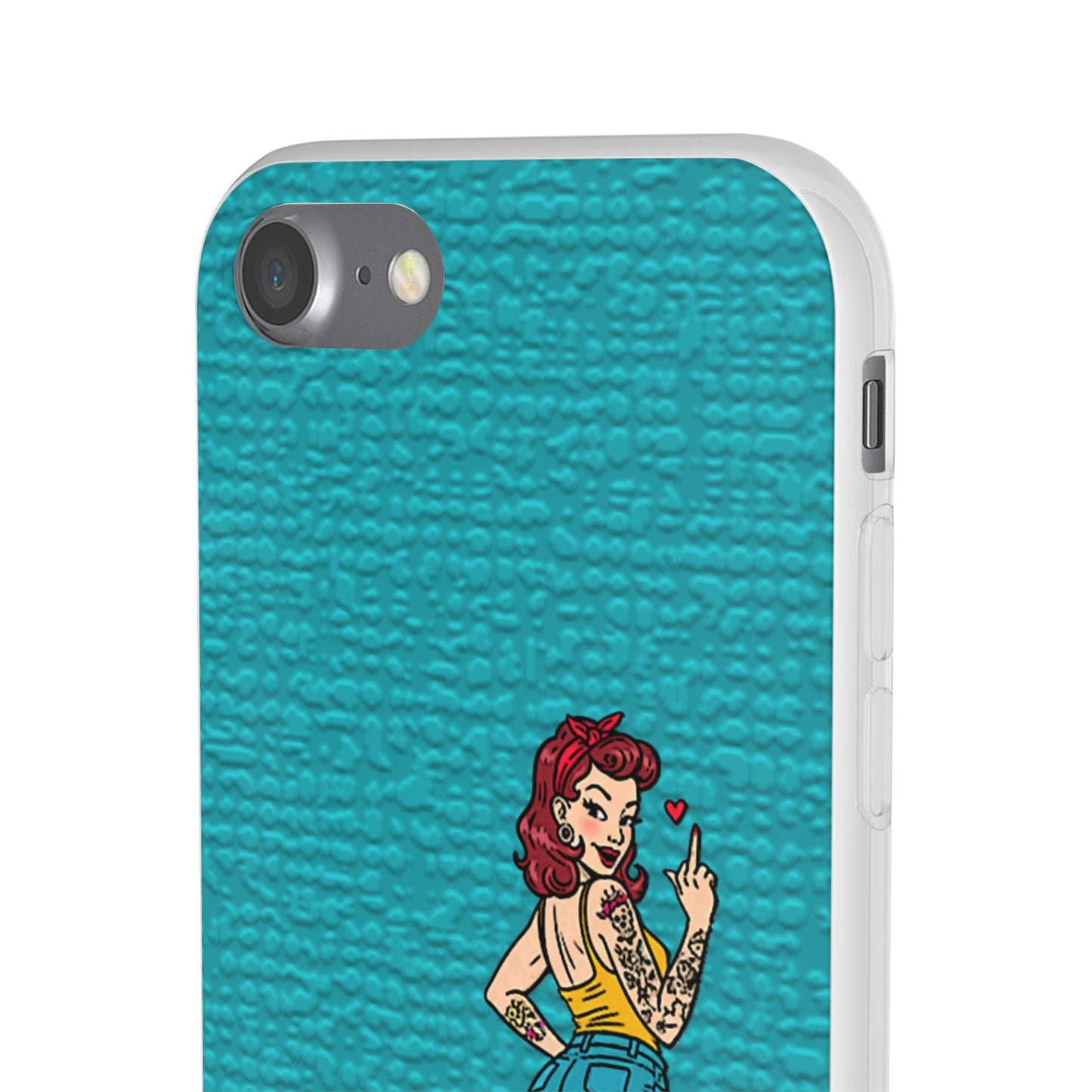Sassy Pin-Up Stupid Boys Teal Flexi Phone Case