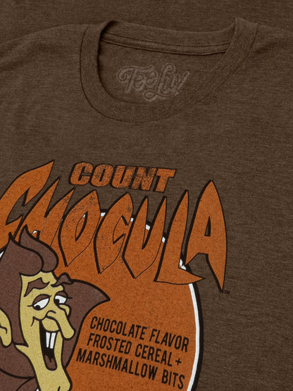 Count Chocula Distressed Monster Cereal Logo T-Shirt - Heather Brown