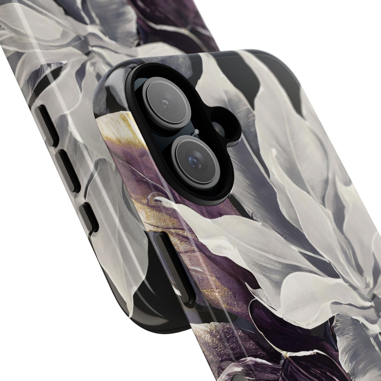 White & Plum Floral Tough Phone Case