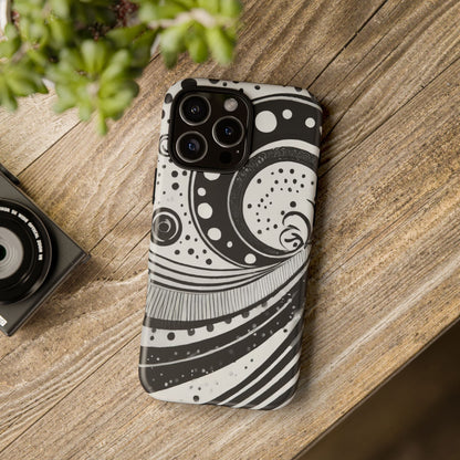 Artistic Black & White Swirl Tough Phone Case