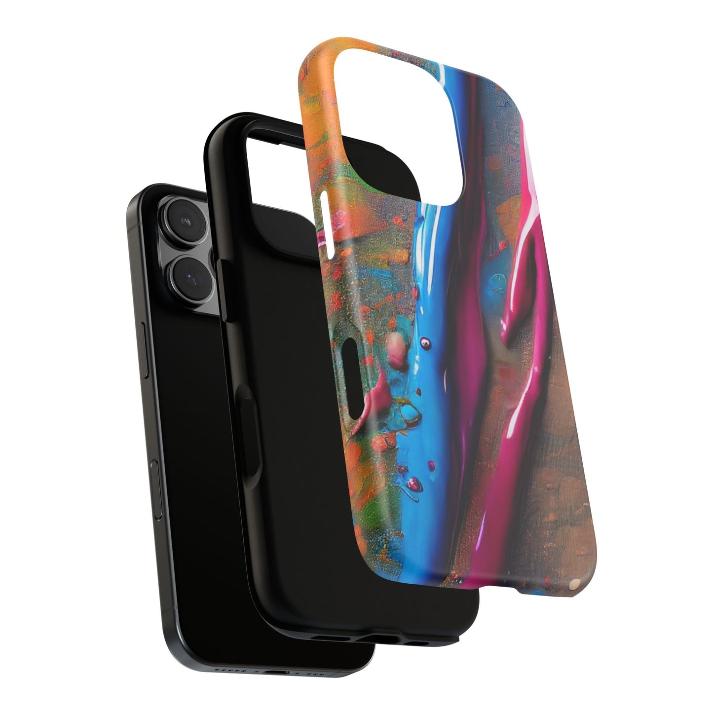 Colorful Artistic Paint Splatter Tough Phone Case
