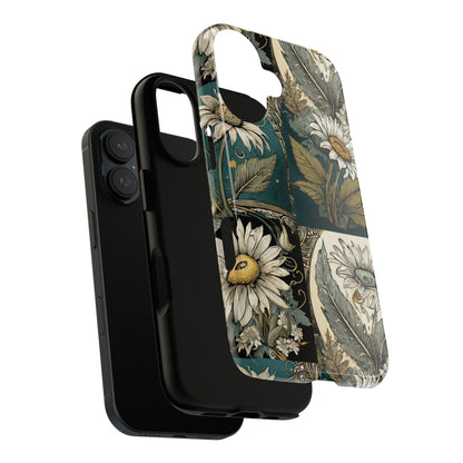 Abstract Teal Daisy Tough Phone Case