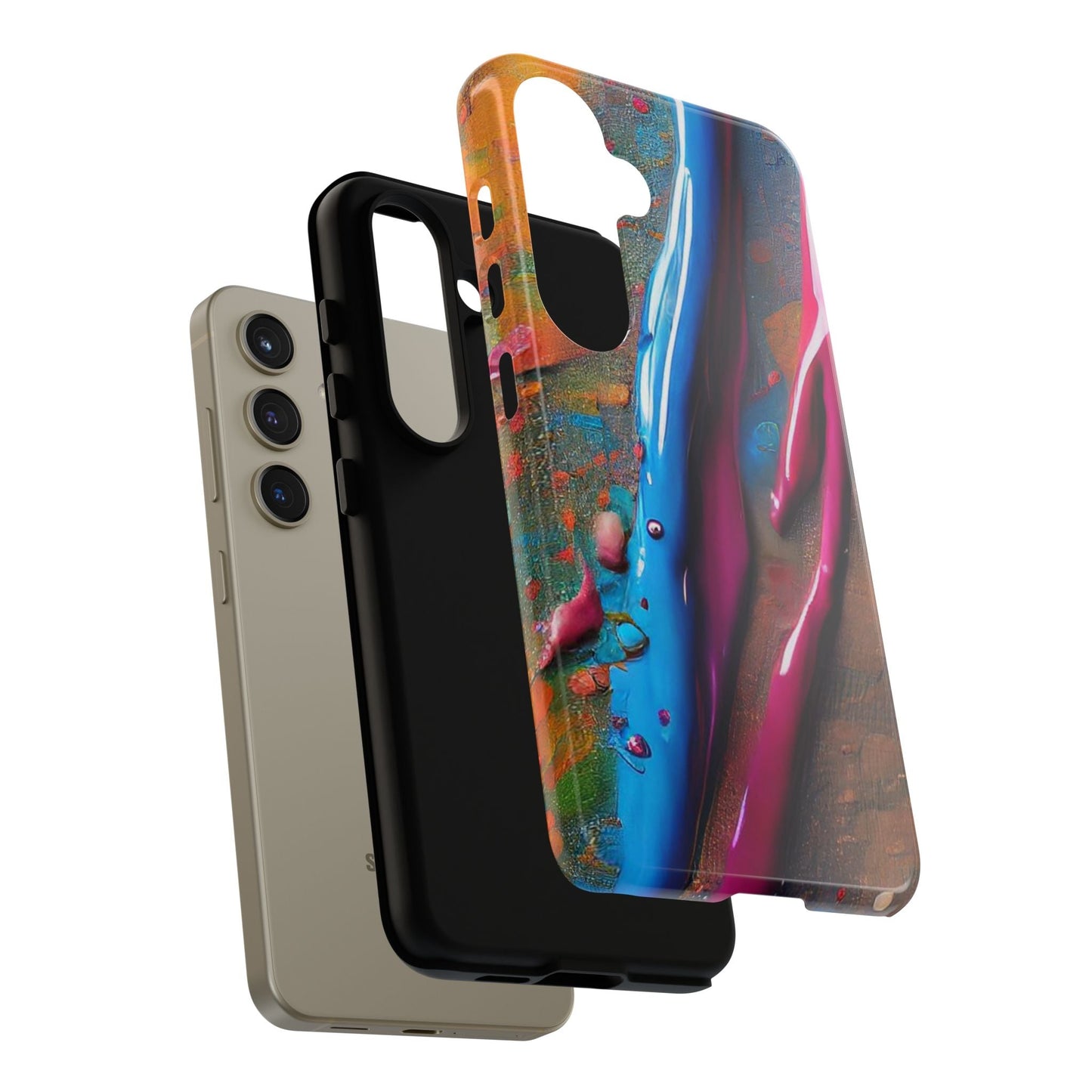 Colorful Artistic Paint Splatter Tough Phone Case