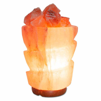 Funnel w/ Chunks Salt Lamp - 9.5" avg. - Cord, Bulb, Dimmer