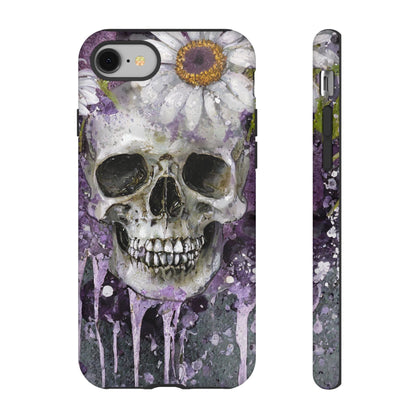 Plum Skull and Daisy Tough Phone Case