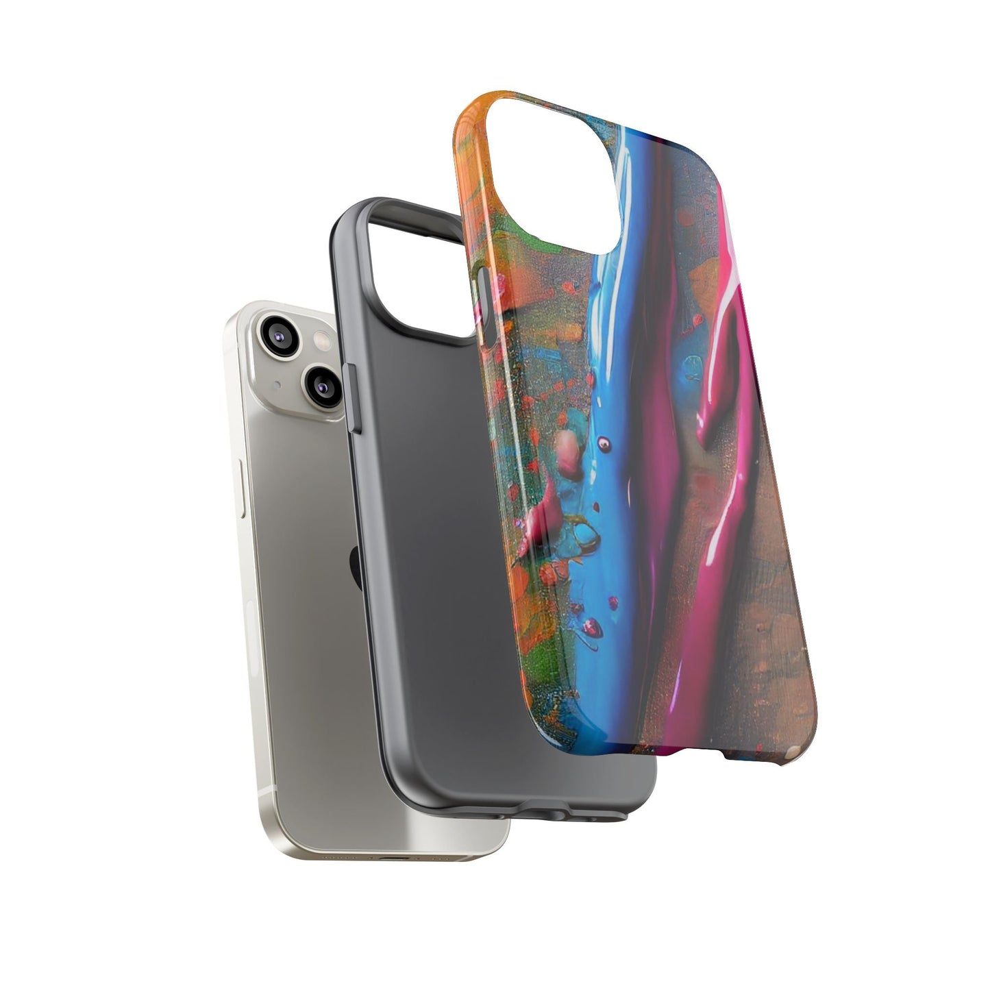 Colorful Artistic Paint Splatter Tough Phone Case