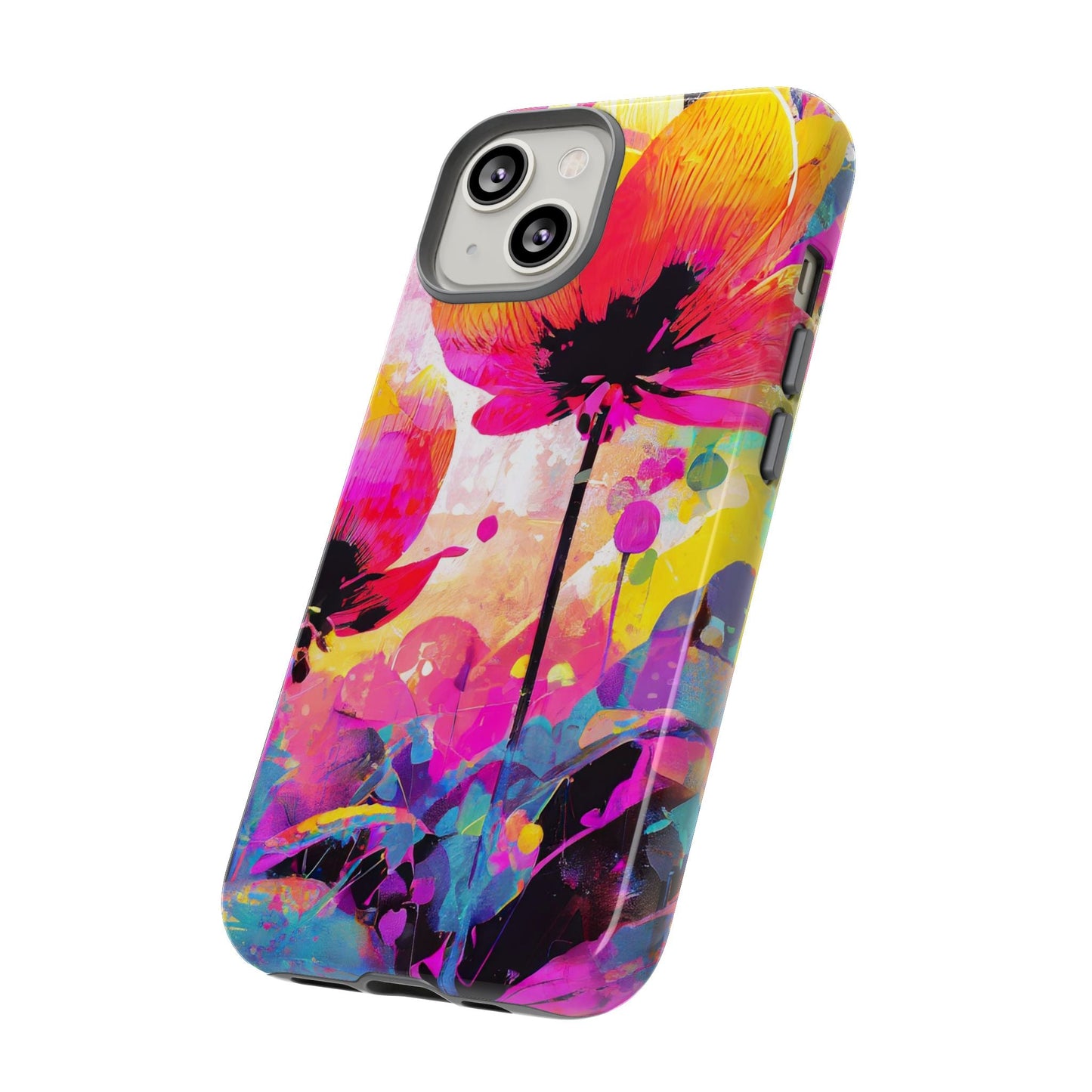 Neon Floral Tough Phone Case