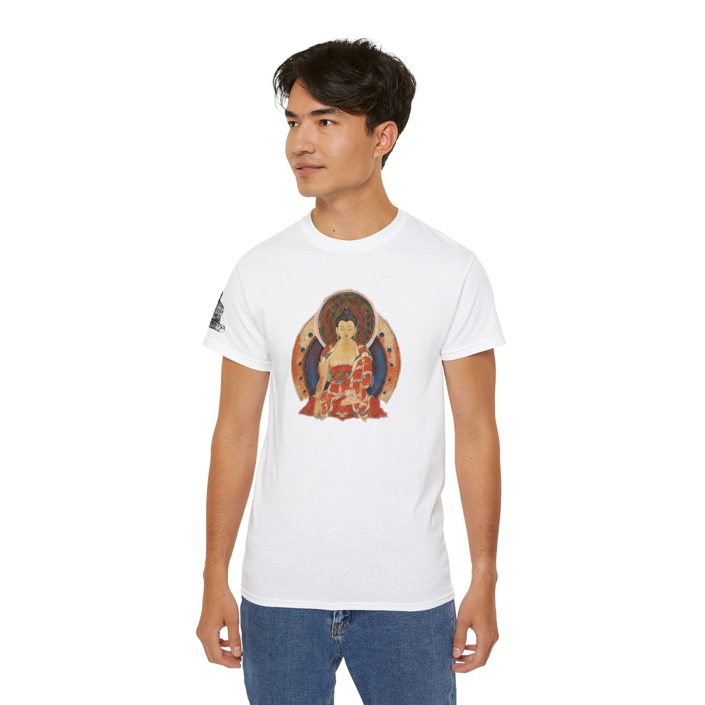Fine Art Buddha Oil Paint Print Unisex Ultra Cotton Tee