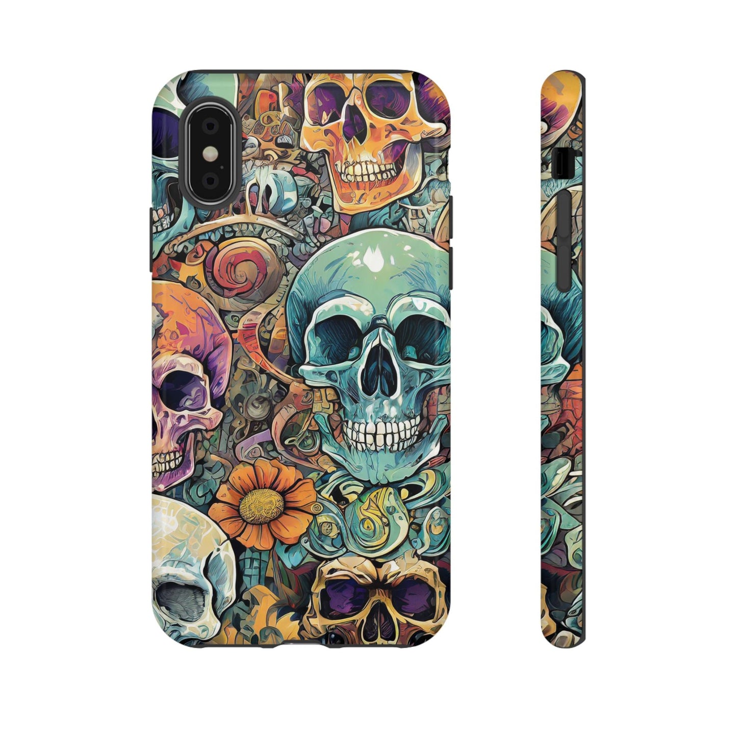 Artistic Skull Collage Tough Phone Case