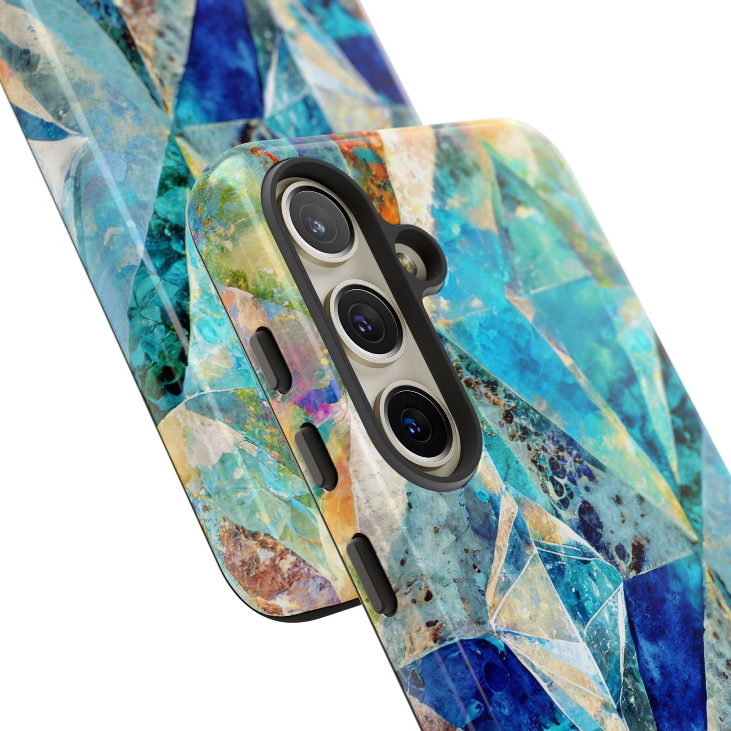 Diamond Blue Abstract Tough Phone Case