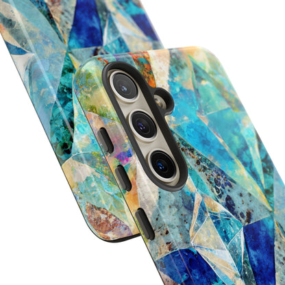Diamond Blue Abstract Tough Phone Case