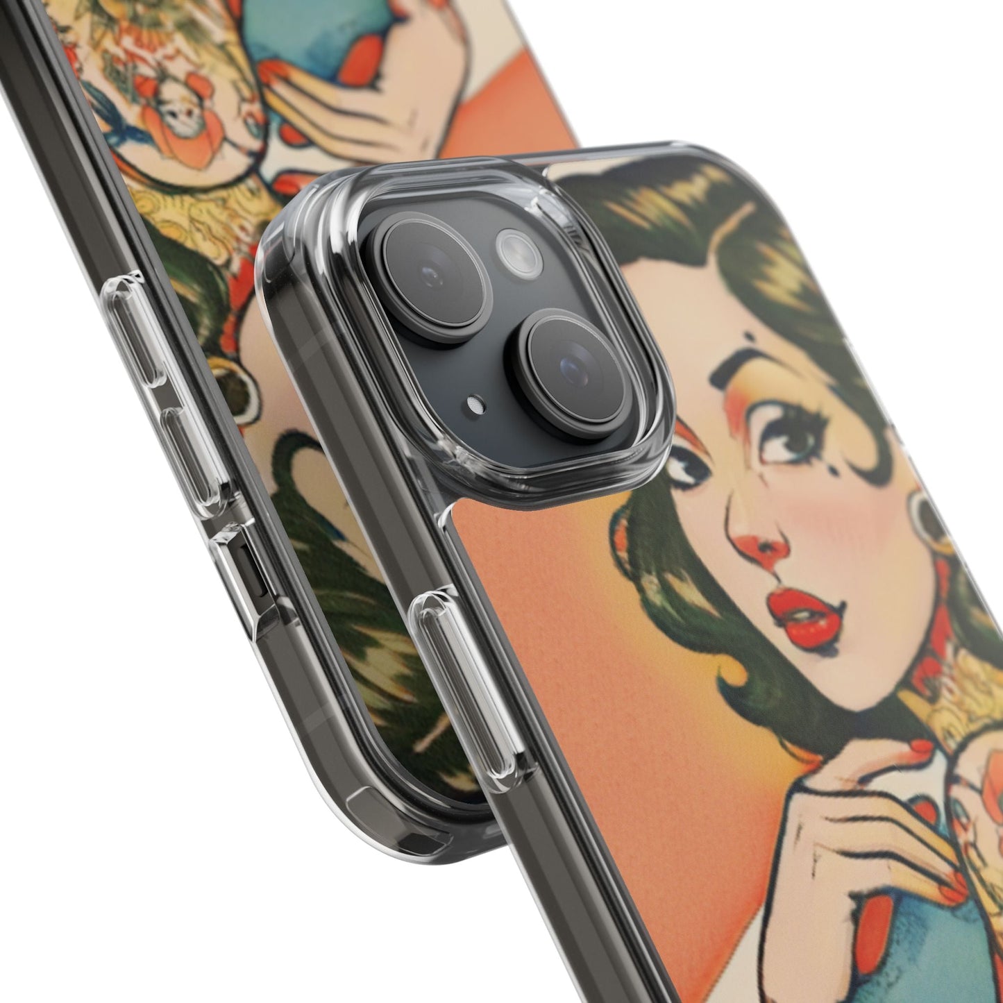 Retro Pin Up Clear Phone Case
