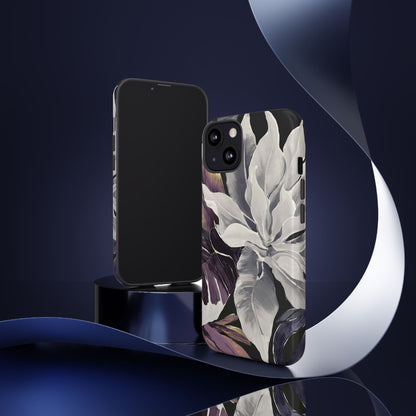 White & Plum Floral Tough Phone Case
