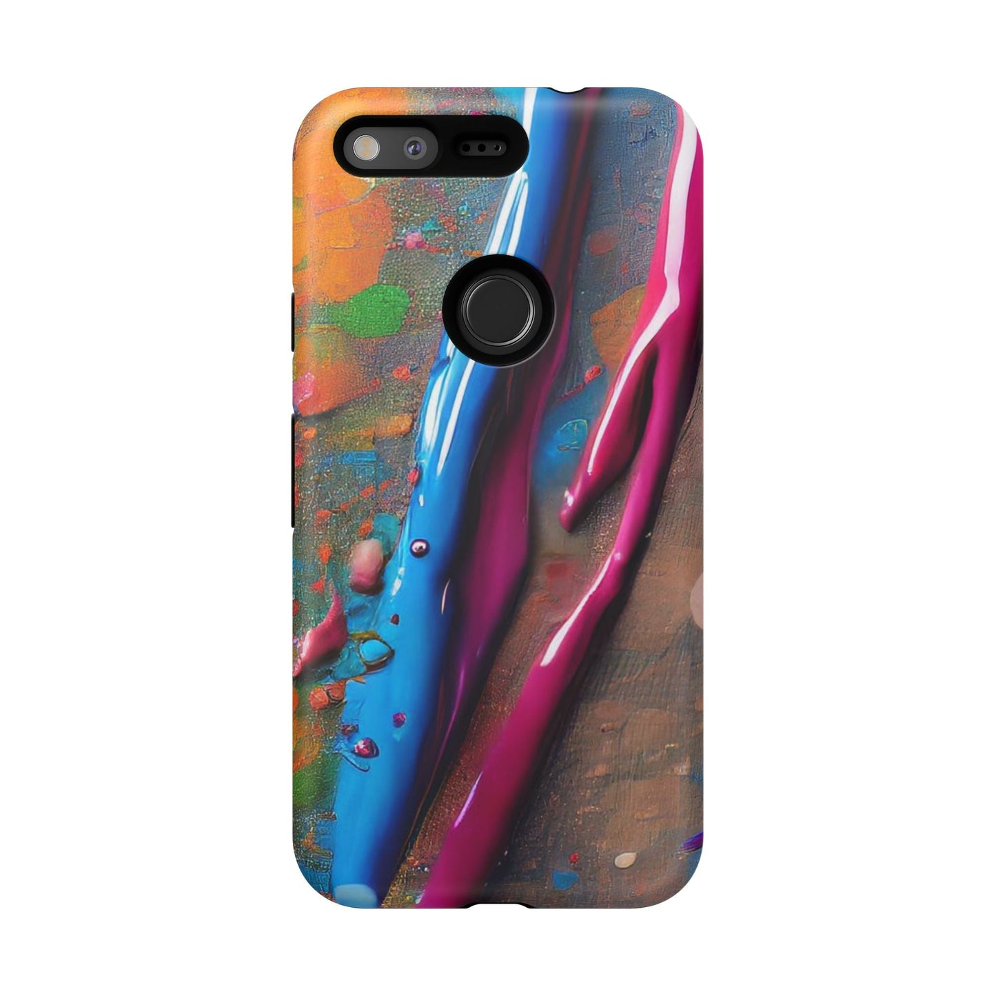 Colorful Artistic Paint Splatter Tough Phone Case